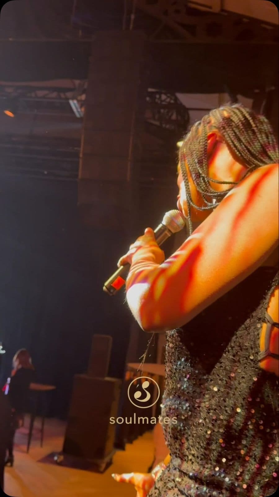 Chanteuse de Soulmates Orchestra sur scène